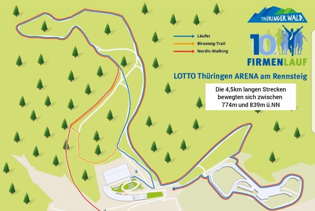 10. Thüringer Wald Firmenlauf Streckenplan
